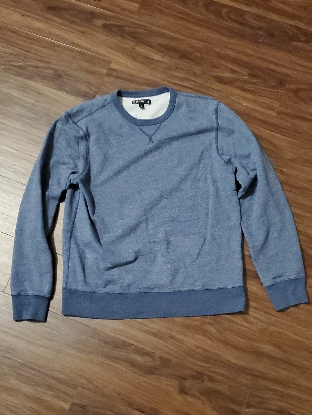 J. Crew Men's Mercantile Light Heather Blue Crewneck Sweater